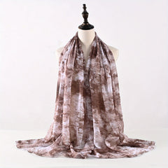 Chiffon Tied Dyed Scarf Soft Comfortable Shawl Casual Outdoor Scarf