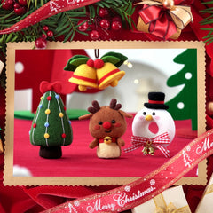 4pcs Wool Needle Felting Kit Christmas Tree Snowmen Beginners