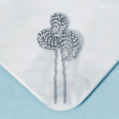 Bridal Rhinestone U Shaped Hairpin Hair Accessories Leaf Rhinestone Insert Pin