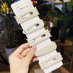 5pcs Set Pearl Hair Clip Side Clip Headwear Girls Hair Accessories
