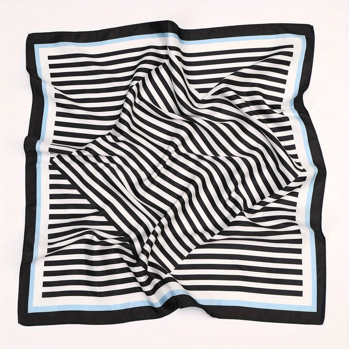 Striped Bandana Classic Print Square Scarf Head Wrap Women Satin Neckerchief Hai