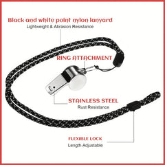 8pc Stainless Steel Whistles w/ Lanyard For Coaches