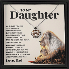 Zircon Crown Pendant Necklace With Card for Daughter