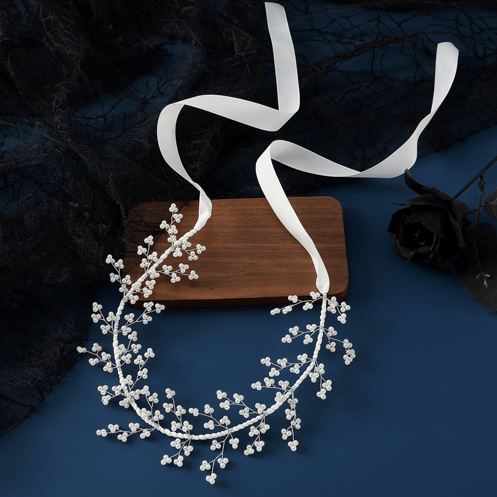Tie Up Hair Hoop with Decor for Wedding