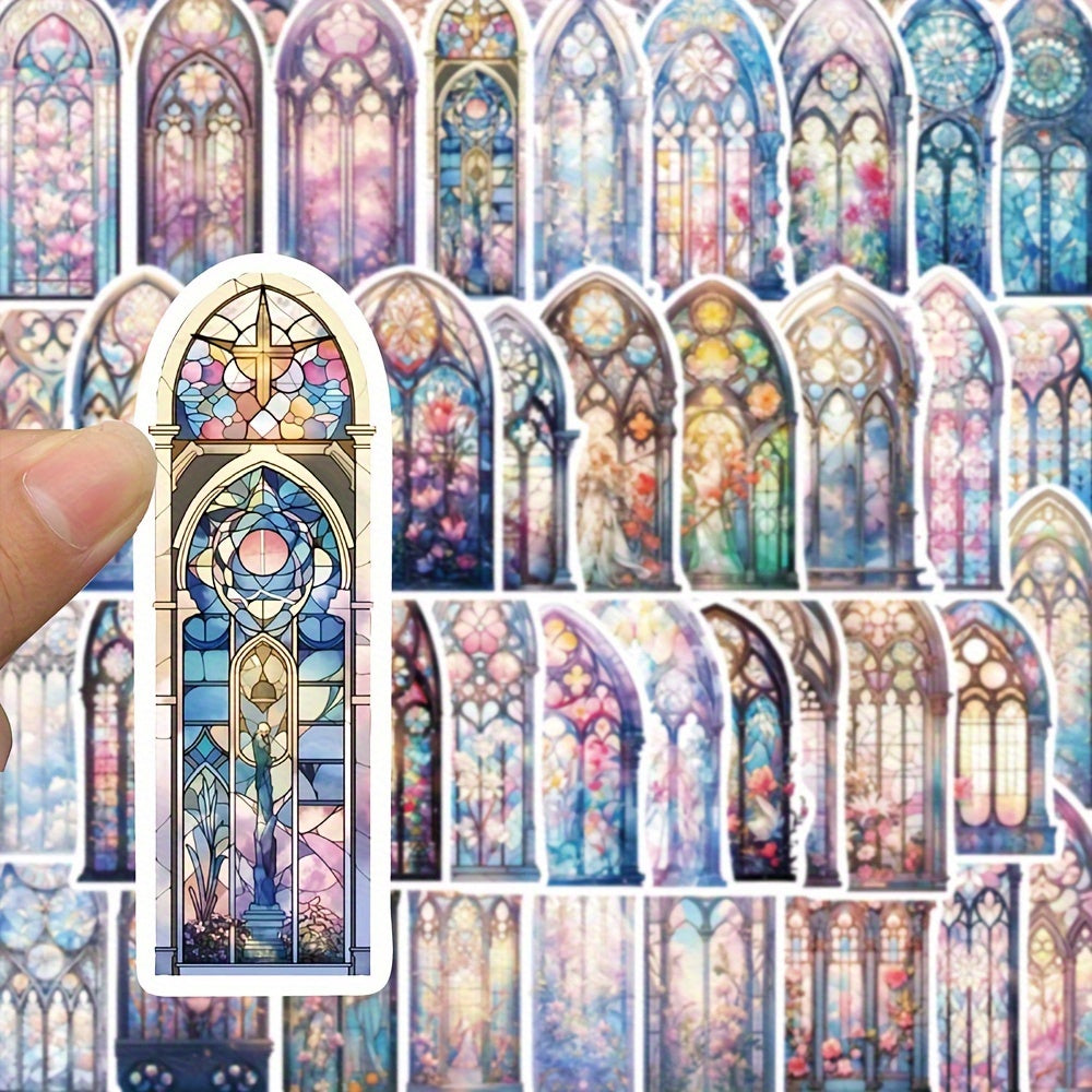50pcs Church Window Graffiti Stickers Glass Wall DIY Guitar Skateboard