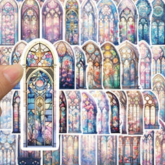 50pcs Church Window Graffiti Stickers Glass Wall DIY Guitar Skateboard