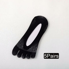 5 Pairs Lace No Show Socks Low Cut Toe Separated Women's Stockings