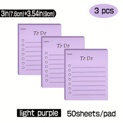 6 Pads To Do List Sticky Notes 6 Colors Optional Sticky Pads Memo