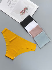 5 Seamless Solid Briefs Breathable Panties Womens Lingerie Underwear
