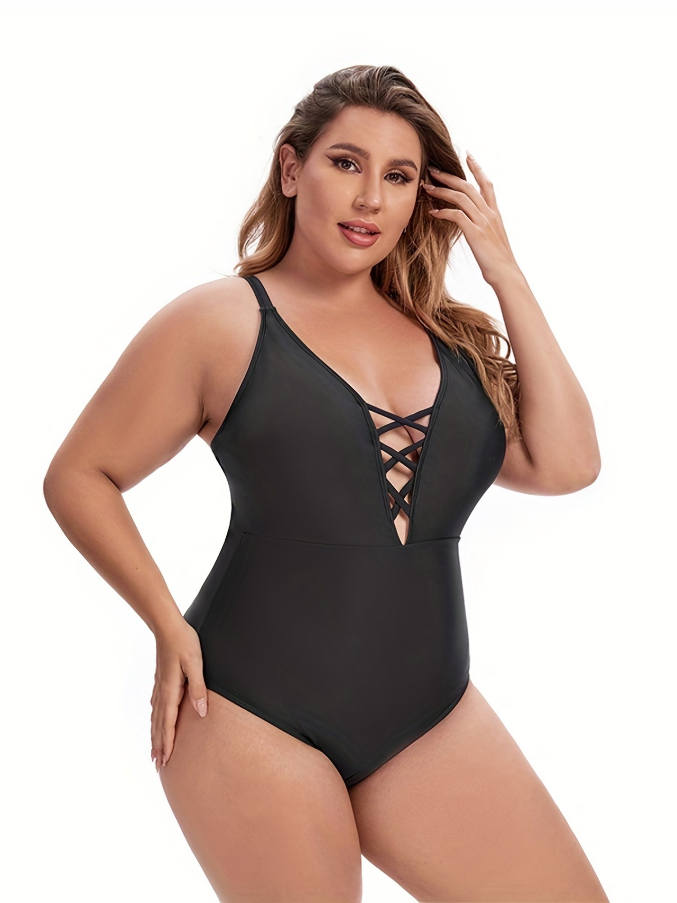 Criss Cross Cut Out One Piece Swimsuit