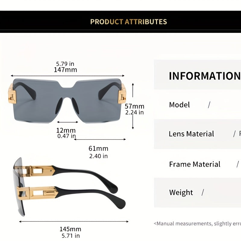 Y2K Rimless Sunglasses Gradient UV400 Sun Shades