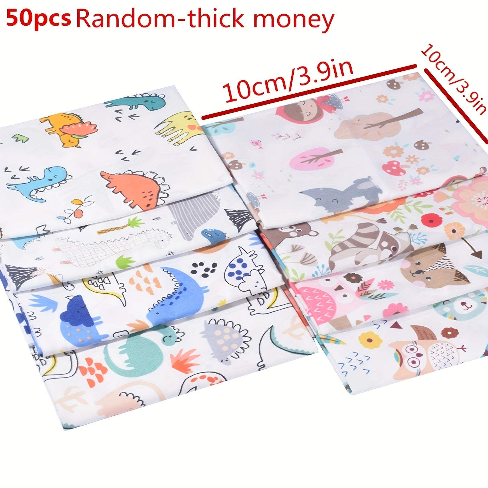 50pcs Twill Cartoon Quilting Cotton Fabric DIY Doll Clothes Fabric