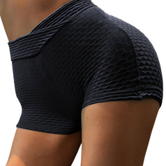 Textured Yoga Shorts High Waist Lifting Shorts Women's Clothing