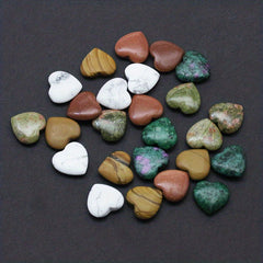 5pcs Natural Crystal Love Heart Shaped Yoga Stone Healing Crystal