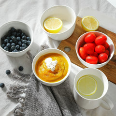 Set of 6 Ceramic Ice Cream & Cereal Bowls Porcelain Soup Bowls 12 Oz Small