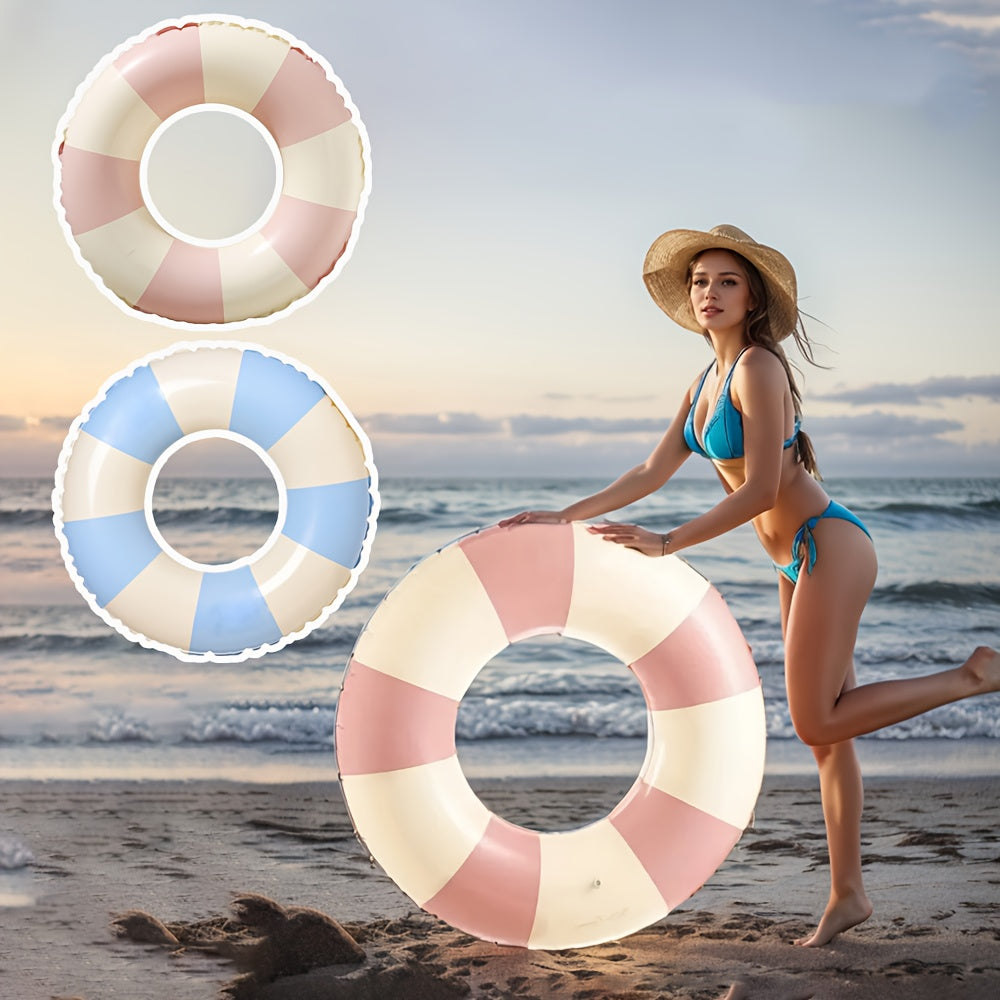 2pcs Pink Checkered Adult Retro Plaid Swim Rings Inflatable Pool Floats