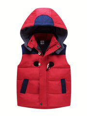 Boys Hooded Fleece Zip Up Vest for Autumn/Winter