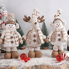 Christmas Snowman Telescopic Doll Knitted Elk Doll Window Scene Arrangement