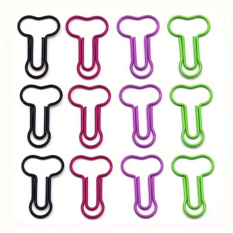 50pcs Cartoon Shaped Wire Paper Clips Unique Stationery Pins