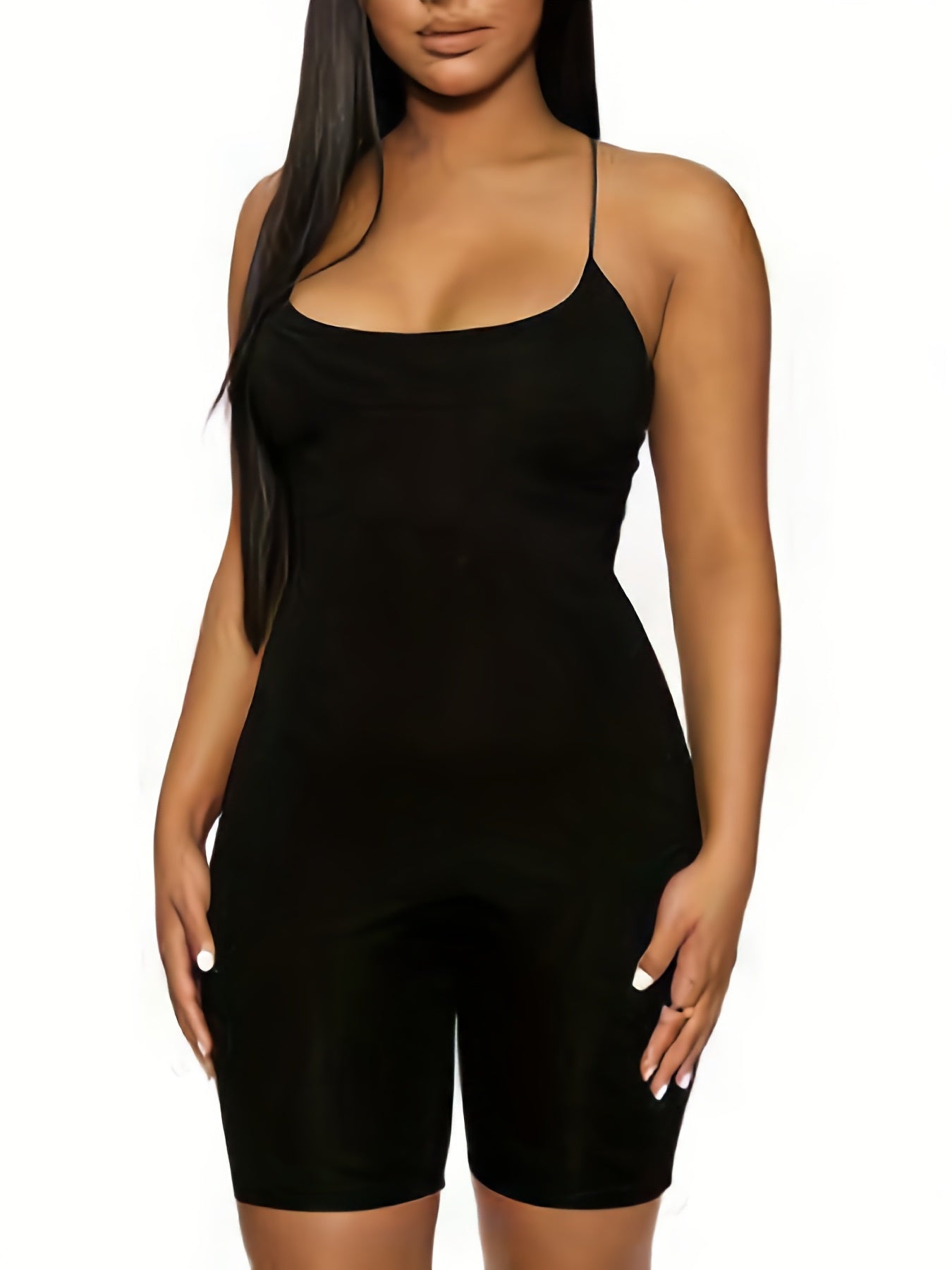 Sexy Spaghetti Romper Jumpsuit Cross Back Summer Clothing