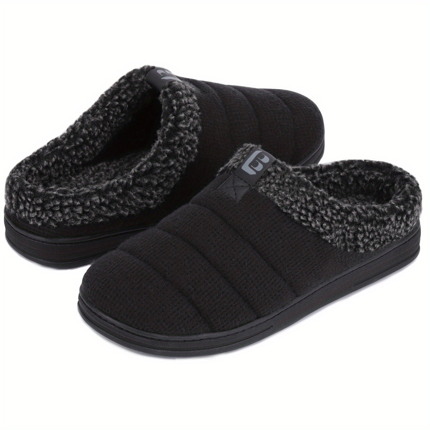 Men's Warm Slip On Slippers Fleece Indoor Walking Shoes