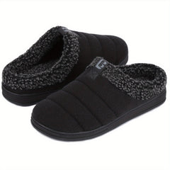 Men's Warm Slip On Slippers Fleece Indoor Walking Shoes