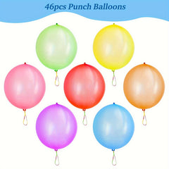 46pcs Punch Balloons Assorted Party Favors Bounce Balloons For Birthday Party