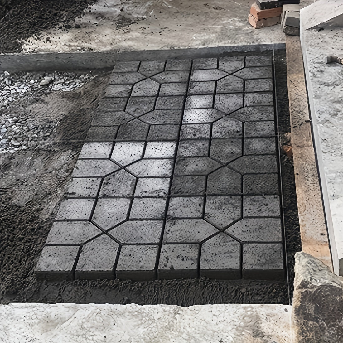 Cement Brick Stone Road Concrete Mold Garden Road Mold H Model