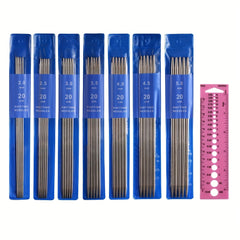 35pcs 7 Packs Double Pointed Knitting Needles Set Stainless Steel