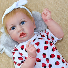 22" Lifelike Rubber Body Reborn Doll Pure Hair Simulation Baby Doll