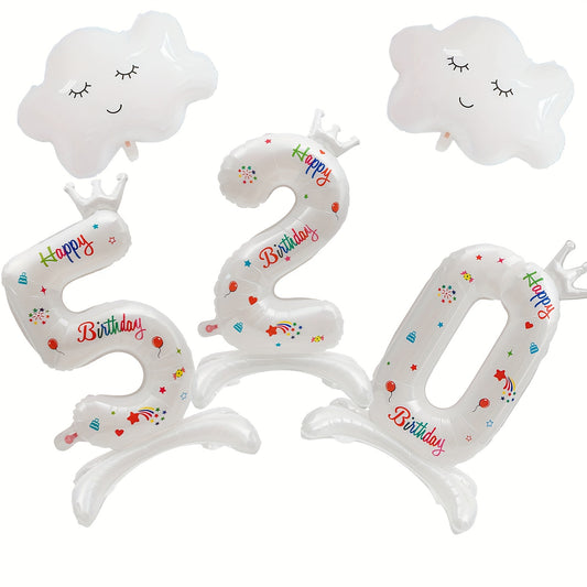 5pcs Cloud Balloons for Happy Birthday Celebrations