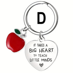 Heart Shaped Stainless Steel Keychain - Teacher Gift