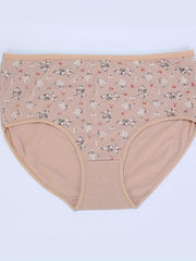 4 Pack Plus Size Panties Set Women's Plus Floral Print High Waist Soft