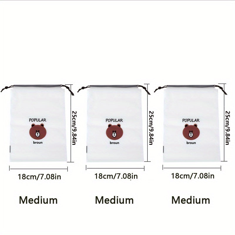 3 Pcs Drawstring Shoe Bags Travel Dustproof Storage Pouch Lightweight