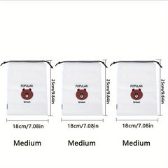 3 Pcs Drawstring Shoe Bags Travel Dustproof Storage Pouch Lightweight