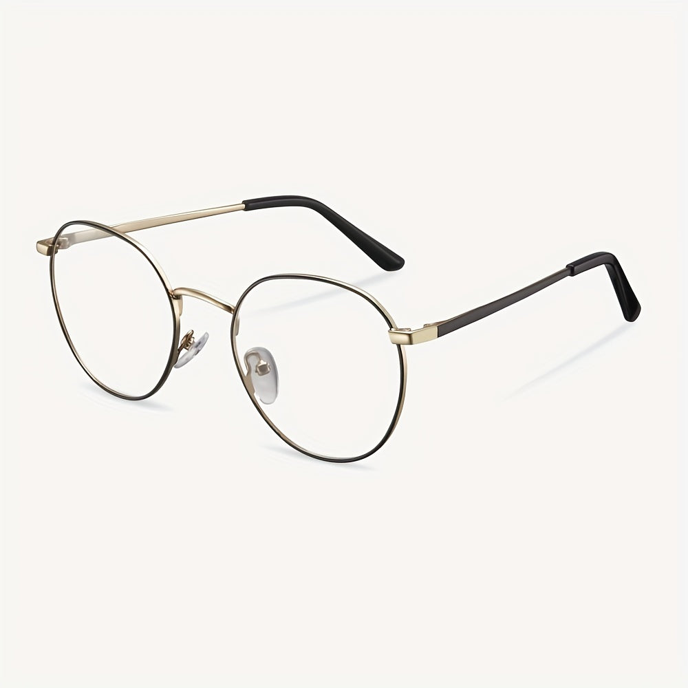 Men's Round Frame Light Blocking Glasses Unisex Eye Protection