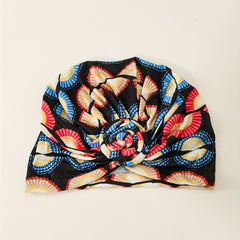 Vintage Twist Flower Turban Cap Boho Print Head Wrap Elastic Bonnet Head Scarf