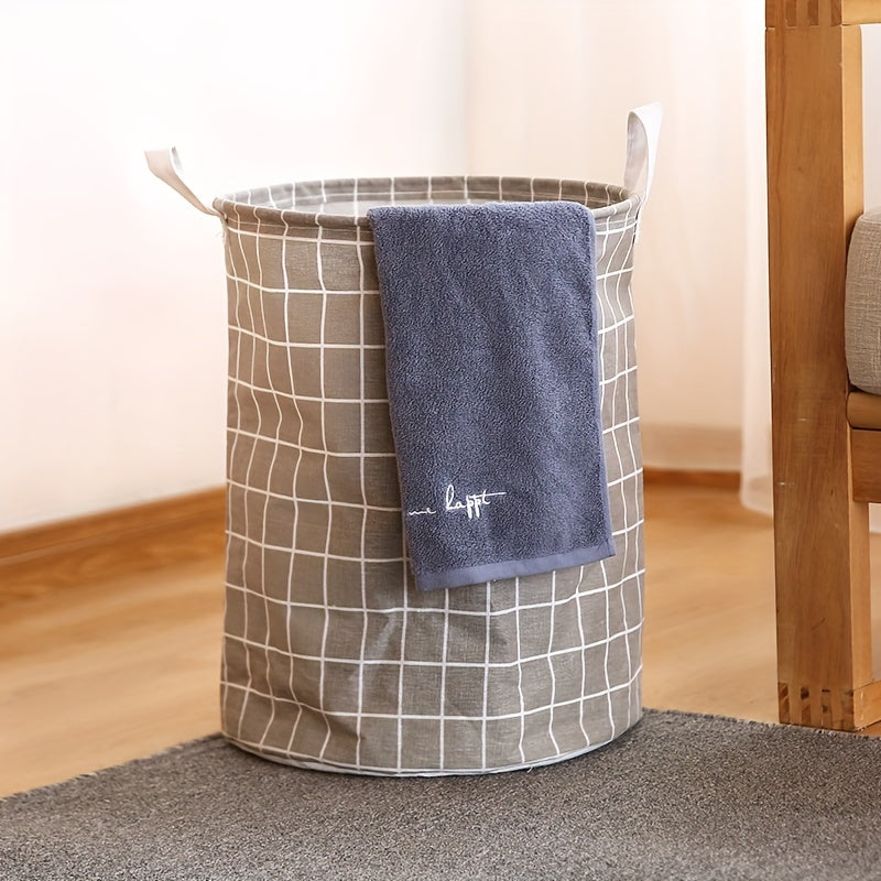 Foldable Laundry Basket Cotton Linen Fabric