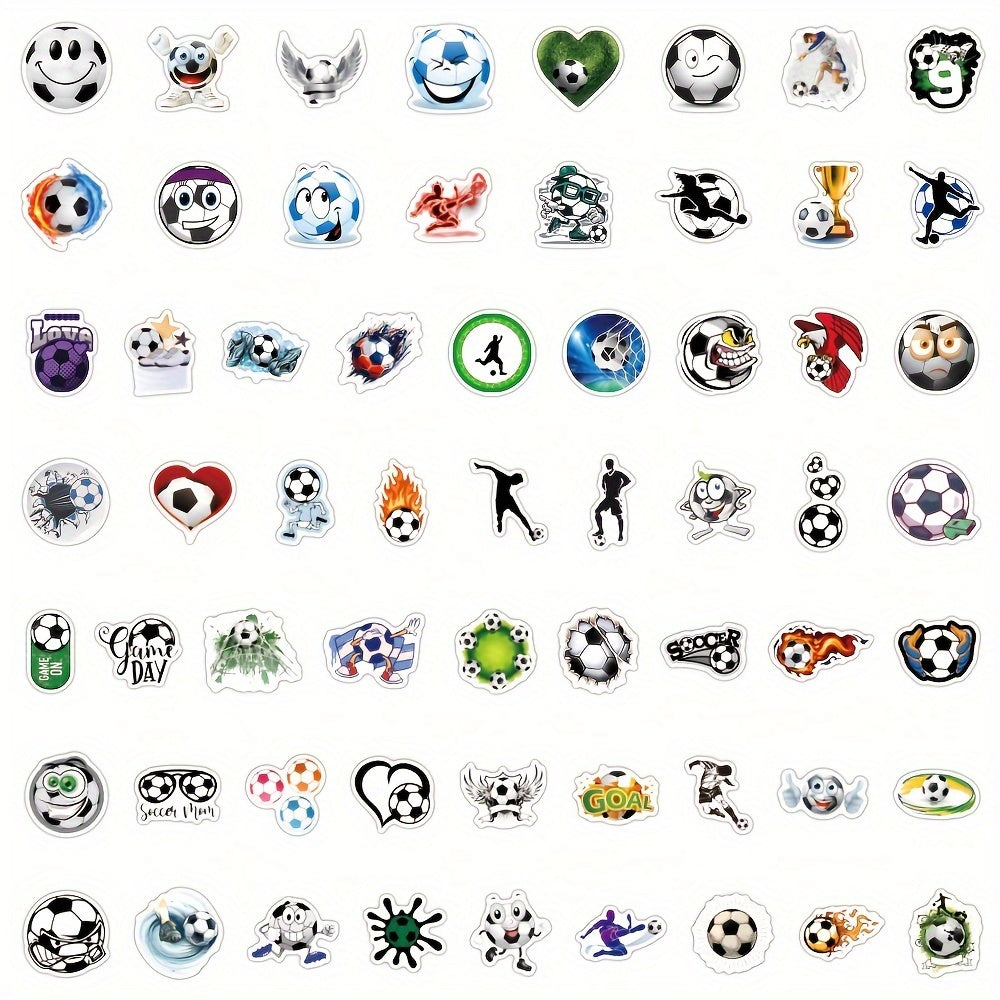 120pcs Soccer Waterproof Sports Stickers for Water Bottles Laptop Car