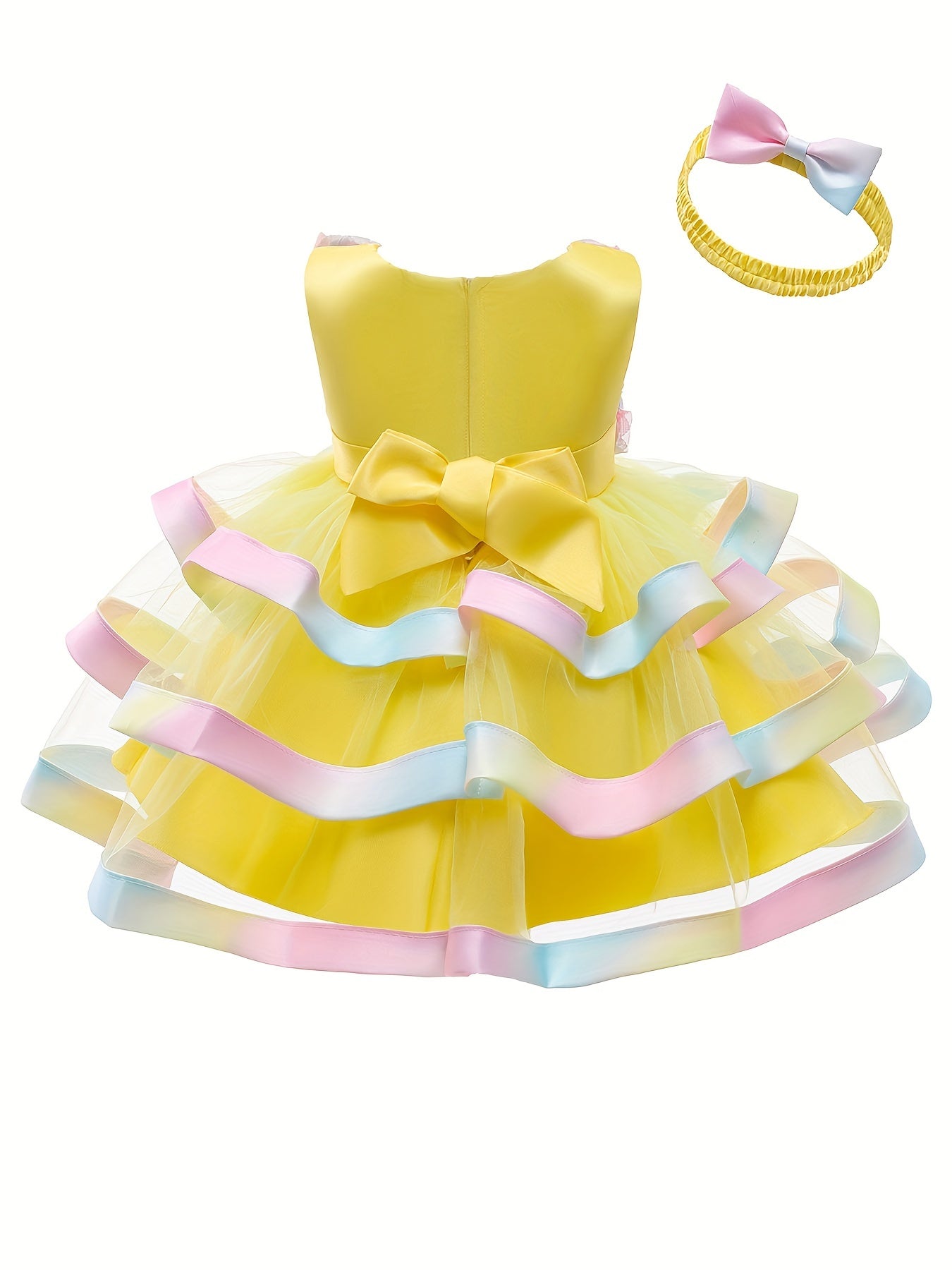 Baby Girl's 3D Flowers Wedding Evening Party Gown Dress