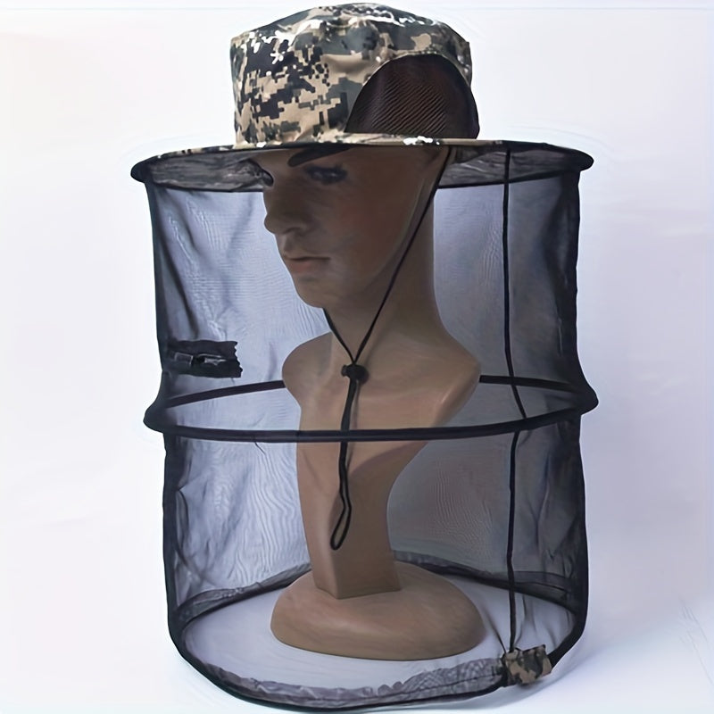 Unisex SunShade Large Brim Hat with Mosquito Protection