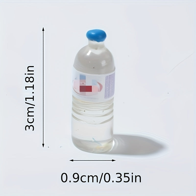 Mini Plastic Water Bottle Mix Set of 6 with Lids 1:12 Scale