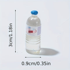 Mini Plastic Water Bottle Mix Set of 6 with Lids 1:12 Scale