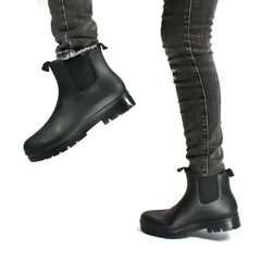 Women's Platform Chelsea Rain Boots Waterproof Outdoor Shoes