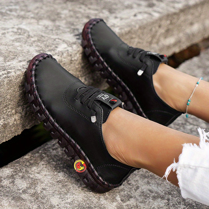 Women's Casual Lace Up Soft Sole Sneakers Lightweight Loafers