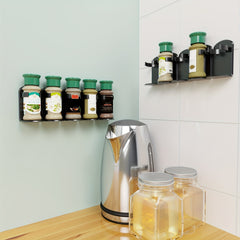 Wall Mounted Spice Jar Holder for Kitchen Organization