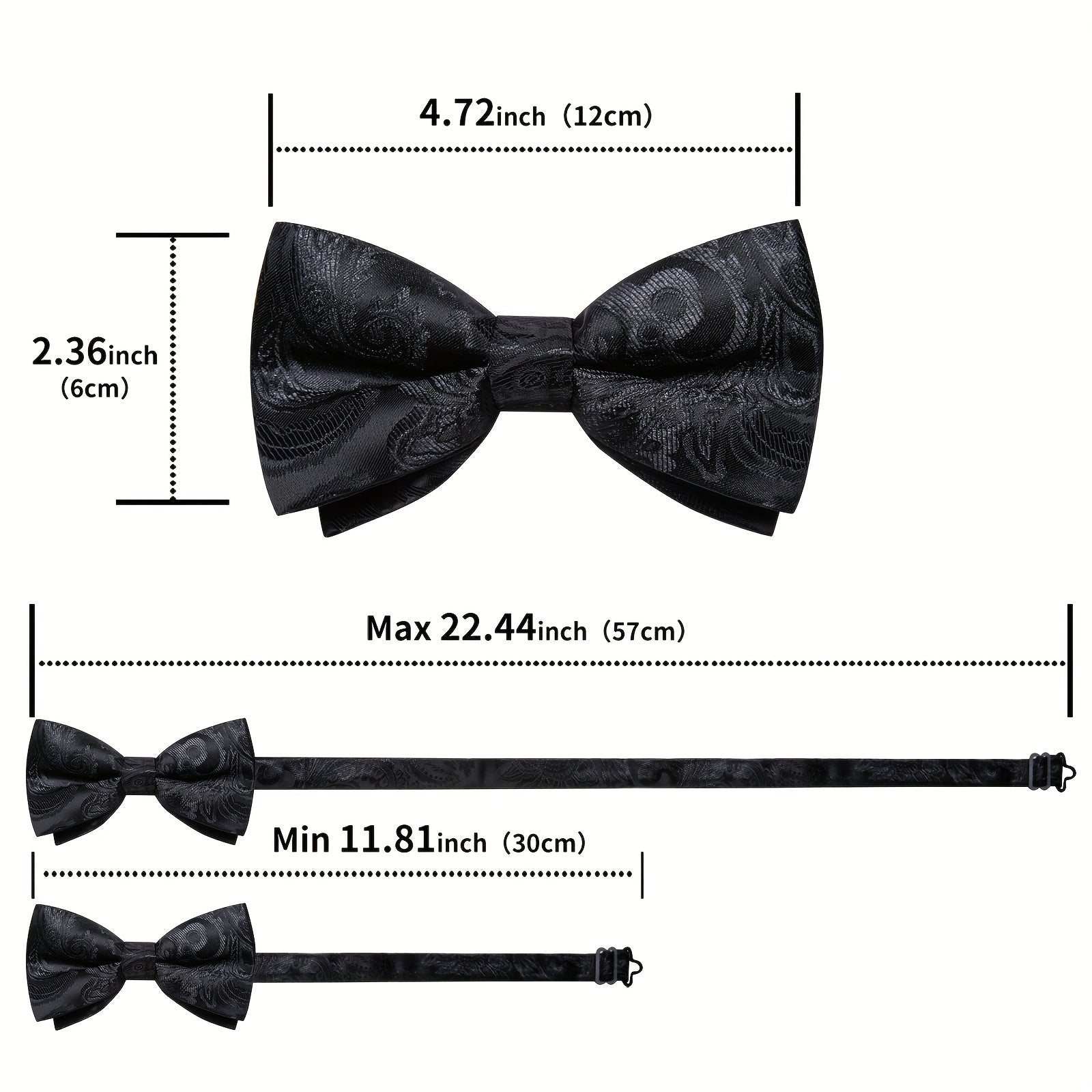Men Silk Paisley Cravat Cufflinks Hanky Set Wedding Butterfly Tie