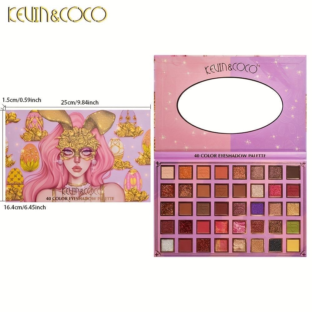 40-Color Matte Pearly Sequin Eyeshadow Palette Anime Bunny Girl Packing