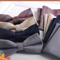 Men's Bow Tie and Square Scarf Combo for Formal Dress