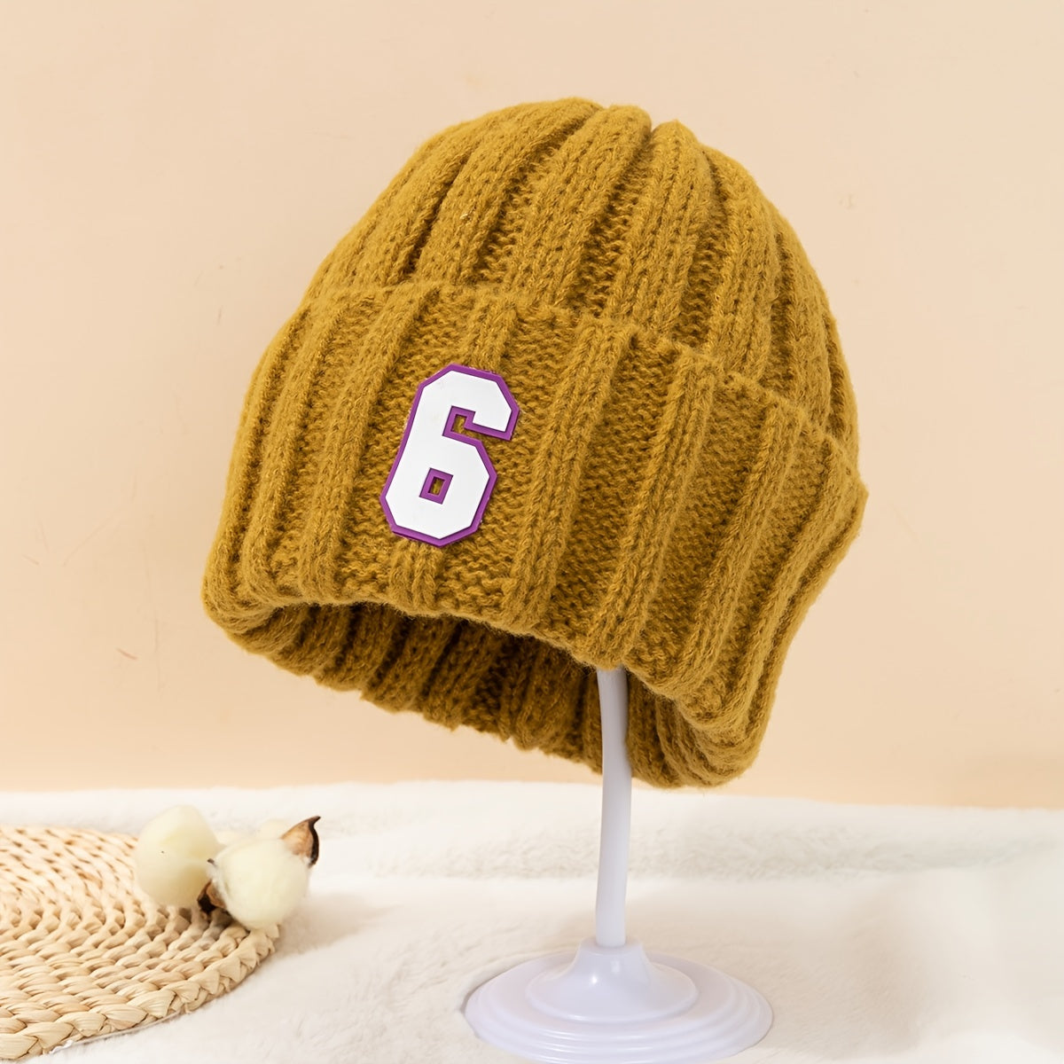 Winter Knit Beanie Cap Solid Color Crochet Unisex Hat